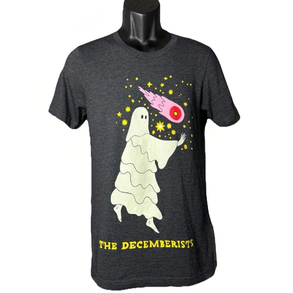 The Decemberists Your Ghost Comet Tour Merch Grey Unisex T-Shirt Size Small
